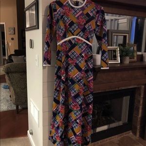 VTG 60s 70s JC Penny Floral Print Long Maxi Dress